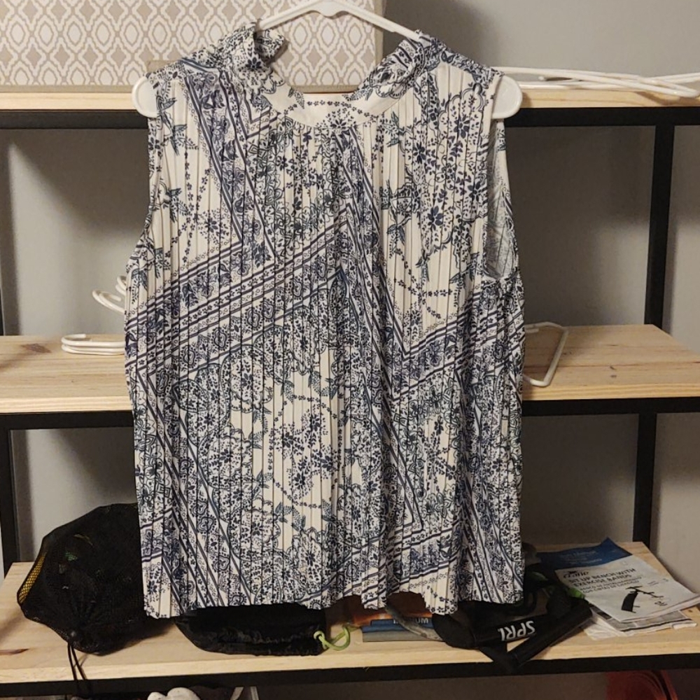 Blue and white dress shirt
